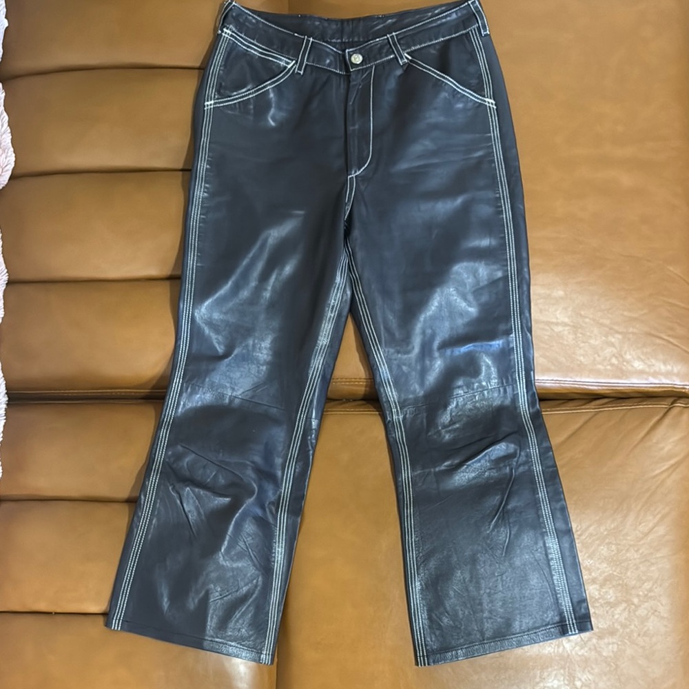 RARE Ralph Lauren Purple Label 2000s Black Leather Pants